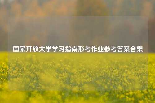 国家开放大学学习指南形考作业参考答案合集