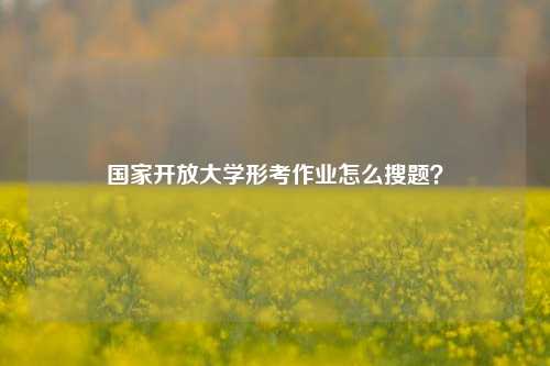 国家开放大学形考作业怎么搜题？