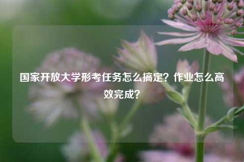 国家开放大学形考任务怎么搞定？作业怎么高效完成？
