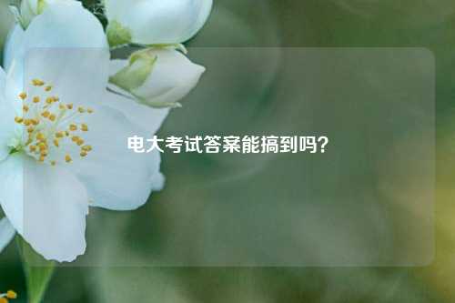 电大考试答案能搞到吗？